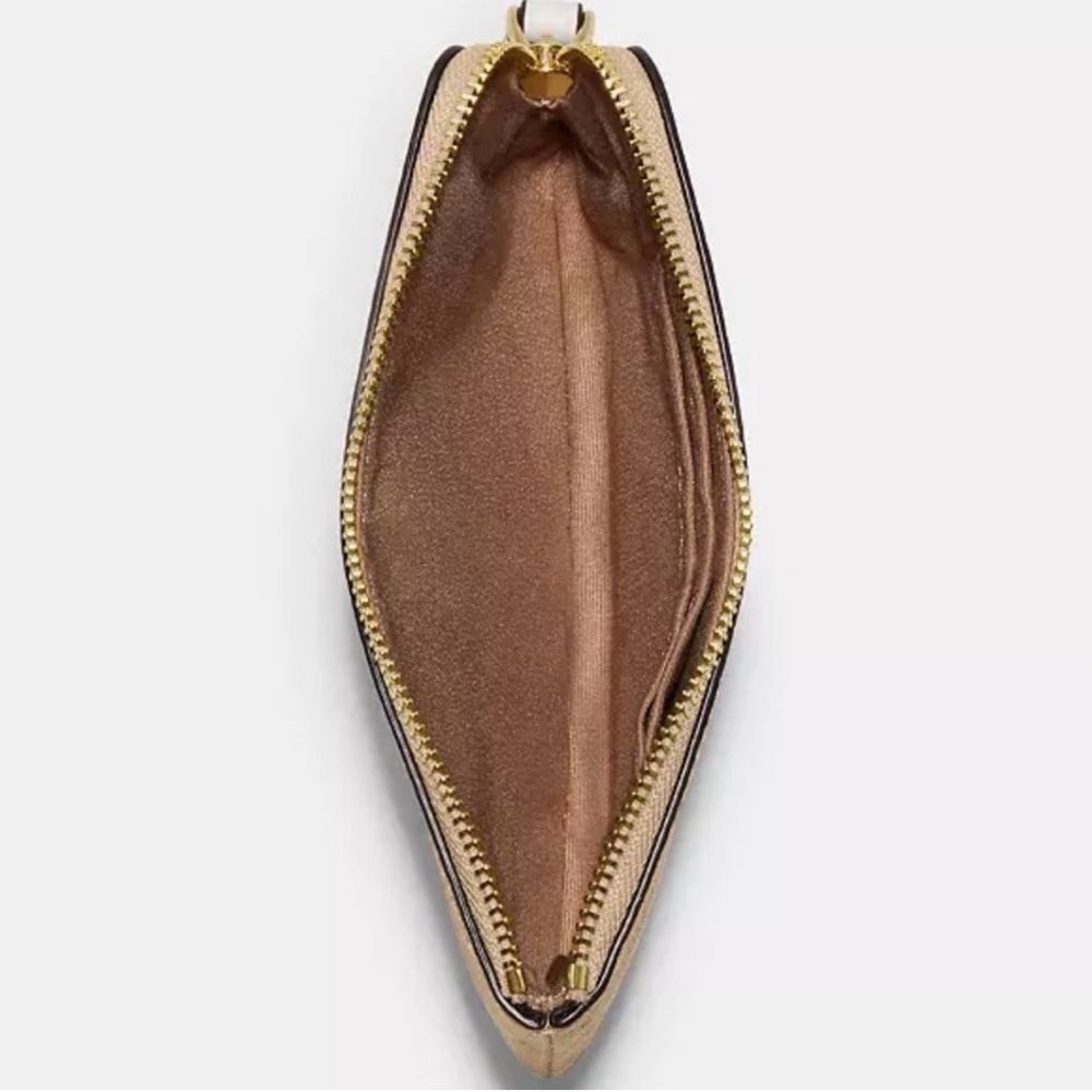 Coach Corner Zip Wristlet in signature coated canvas with ditsy floral print NWT - Picture 4 of 8